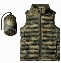 Boys  Unisex Everyday Outdoors Puffer Style Vest Green Camo Size 2XL NEW... - £23.67 GBP