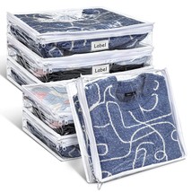 6 Pieces Zippered Storage Bags Clear Pvc Sweater Storage Bag Bed Sheet O... - £39.32 GBP