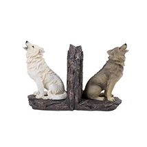 Howling Wolves Wolf Bookend Set Home Decoration - $32.65