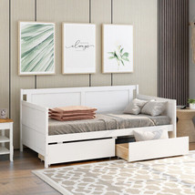 Daybed With Two Drawers, Twin Size Sofa Bed, Two Storage - White - $292.02