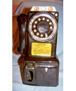 Vintage Black Rotary Pay Telephone Ceramic Coin Bank/Wall Pocket-10 inch... - $533.52 MXN