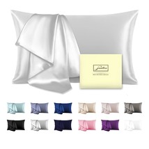 Natural Mulberry Silk Pillowcase For Hair And Skin Standard Size 20"X 26" Silver - £21.26 GBP