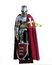 Templar Knight King Medieval Full Suit Of Armor Wearable Larp Costume - £502.81 GBP