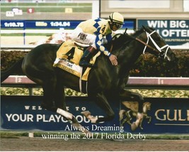 2017 - ALWAYS DREAMING winning the Florida Derby - 10&quot; x 8&quot; - £15.75 GBP