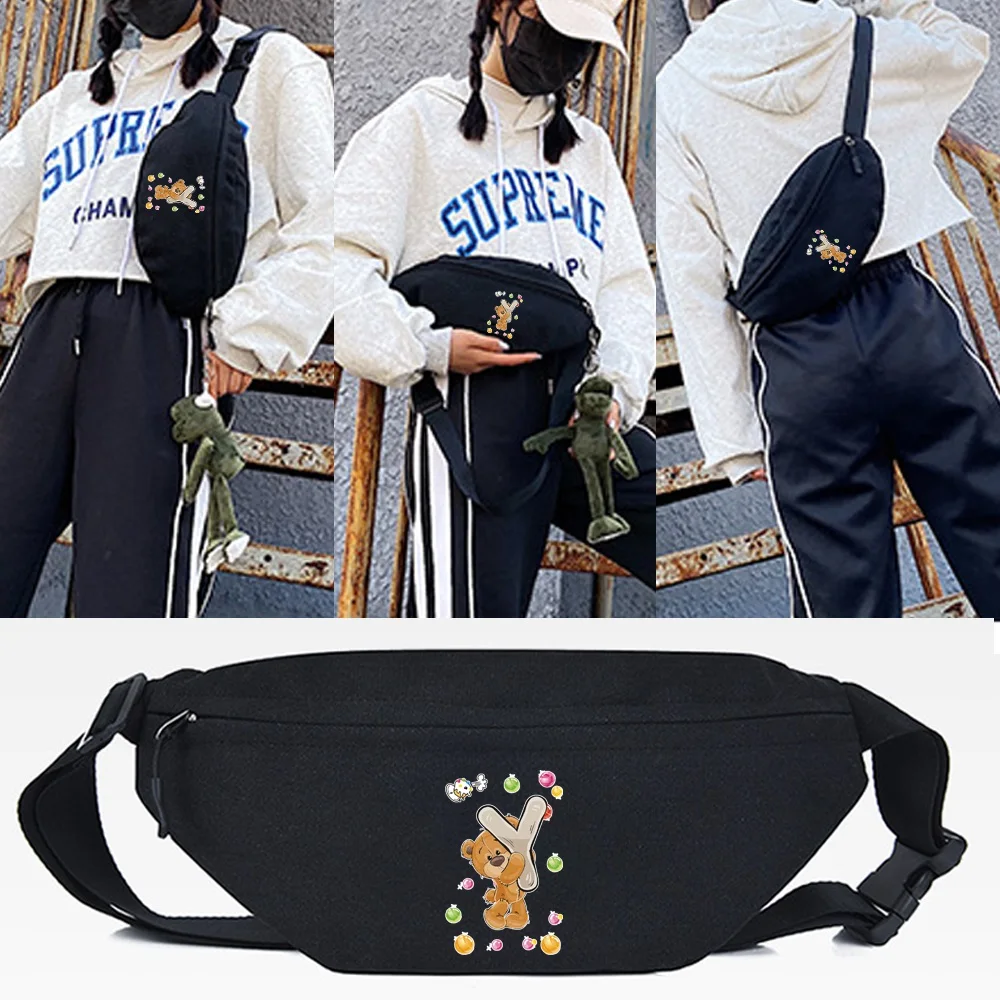 Waist Bag Chest Pack for Women Hip-hop Men Tote Bag Bear Letter B print Travel Z - $61.38