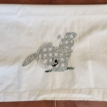 Vintage Hand Embroidery Kitchen Flour Sack Towel 15x34 Inch Powder Blue ... - £12.58 GBP