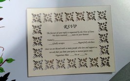 50pieces laser cut RSVP cards with pirnting,Laser cut Thank You Cards,In... - $32.00