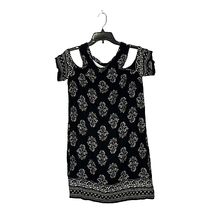 Hollister Dress Size Small Black White Floral Pattern SS Open Shoulder - £14.06 GBP