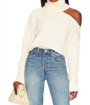 Paige cropped cable raundi sweater in Ivory - size M - £113.96 GBP