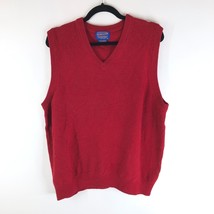 Pendleton Mens Sweater Vest Lambs Wool Sleeveless V-Neck Pullover Red L - $19.24