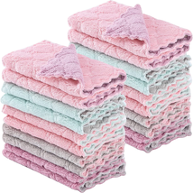 20 Pack Kitchen Dish Cloths Towels,Super Absorbent Coral Fleece Cloth Nonstick  - £6.30 GBP