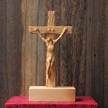 Wooden Catholic Altar Crucifix, Standing Decoration for Home - £31.37 GBP