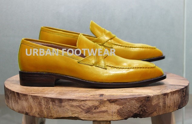 New Mens Formal Shoes Handmade Tan Leather Loafers & Slip On Moccasin Boot