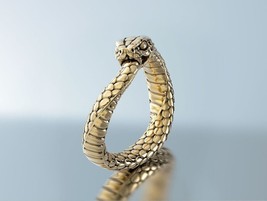 925 Sterling Silver  Snake Ring, 14K Gold Plated Animal Lover Jewelry For Him - £143.60 GBP