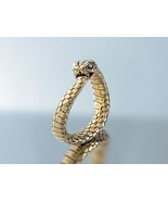 925 Sterling Silver  Snake Ring, 14K Gold Plated Animal Lover Jewelry Fo... - £141.50 GBP