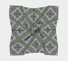 50 Inch Square Scarf Head Wrap or Tie | | Green Blue | On The Lake Desig... - £54.93 GBP