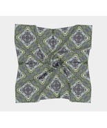 50 Inch Square Scarf Head Wrap or Tie | | Green Blue | On The Lake Desig... - £54.93 GBP