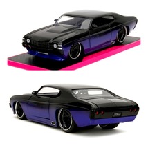 1/24 DIECAST MODEL 1971 CHEVROLET CHEVELLE SS BLACK &amp; BLUE CAR - £54.07 GBP