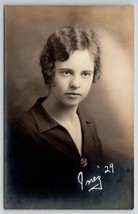 RPPC Roaring 20s Graduate &quot;Inez&quot; Lovely Young Flapper Woman Postcard J25 - £11.22 GBP