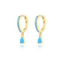 CANNER 925 silver small round earring for women colorful zirconia drop earrings  - £8.04 GBP