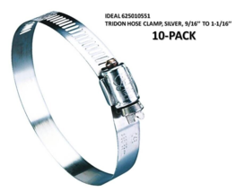 Ideal 625010551 Tridon Hose Clamp, SAE 10, Silver, 9/16&#39;&#39; - 1-1/16&#39;&#39;, 10... - $20.33 CAD