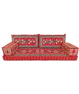 5 pcs SPONGE Filled Sofa Cushion pillows Lounge Couch Corner Set Ottoman... - £302.87 GBP