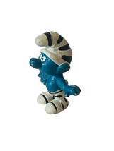 Smurfs Schleich Vtg toy figure Peyo Germany Bully 1965 Jail Stripes Pris... - $19.75