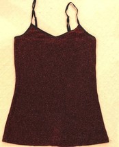 SEXY HALLOWEEN COSPLAY WOMENS TIMING TANK TOP MEDIUM MAROON SPARKLY TOP ... - $15.45