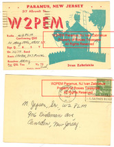 1946 Vintage Cartoon Art Postcard Ivan Zabriskie QSL Card W2PEM 1cent Washington - £14.92 GBP