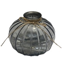 Small Glass Pumpkin Shaped Vase With Bow Table Decor (SHIPS IN 24 HOURS) - $307.64 MXN