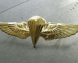 PARATROOPER NAVY MARINES GOLD COLORED JUMP WINGS LAPEL PIN BADGE 2.8 INCHES - $7.94