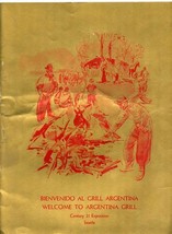 Argentina Grill Menu Century 21 Exposition Seattle Washington 1962 - £35.76 GBP