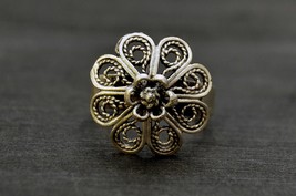 Filigree Flower Ring, Dainty Floral Ring For Her, Delicate Gift for Women - £13.29 GBP