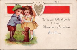 Vintage To The Best Little Playmate Valentine&#39;s Day Embossed Postcard PC407 - £7.05 GBP