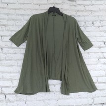 Express Open Front Cardigan Womens Small Green Short Sleeve Cotton Modal Top - £12.56 GBP