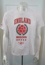 England Soccer Mens White Graphic Short Sleeve Crew Neck T Shirt Size XXL - £6.96 GBP