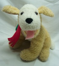 Hallmark Holiday Winter White &amp; Tan Dog W/ Scarf 9&quot; Plush Stuffed Animal Toy - £12.94 GBP