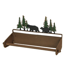 Brown Metal Black Bear Family Wall Mounted Paper Towel Holder Kitchen Décor - £31.10 GBP