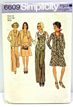 Simplicity 6609 Sewing Pattern Misses Cardigan Top Skirt Pants Size 14 B... - $8.09