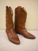 Beautiful Brown Womens VintageBrass Plum Womens Rust Brown Cowboy Boots sz 8 - £75.05 GBP