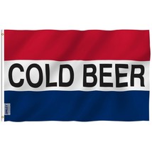 Anley Fly Breeze 3x5 Foot Cold Beer Flag Advertising Beer Flags Polyester - $8.08