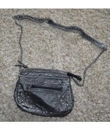 Womens Purse Shoulder Bag Crossbody Gray Snake Mudd Fx Leather Chain Strap - £6.25 GBP