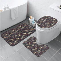 Midnight Gothic 3 Piece Bath Room Mat and Cover Set - £31.96 GBP