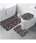 Midnight Gothic 3 Piece Bath Room Mat and Cover Set - £31.42 GBP