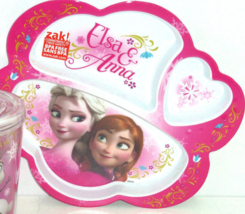 Disney Frozen Elsa Anna Olaf Dinner Plate Cup Tumbler Straw Drink Dinner... - £24.08 GBP