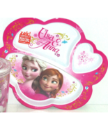 Disney Frozen Elsa Anna Olaf Dinner Plate Cup Tumbler Straw Drink Dinner... - £23.55 GBP