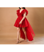 Sheer Organza puffy Mini Dress/Birthday dress/Fairytale Princess Dress/B... - $3,422.54 MXN