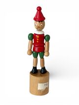 Vintage Thumb Push Wooden Pinocchio Collapsing Puppet Toy, 5.5" - $14.70
