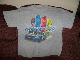 Disney Store Daytona 500 (2004) Gray T-shirt Size Large Men&#39;s RARE HTF - $19.58