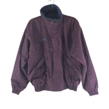Columbia Mens Vintage 1995 Jacket Nylon Fleece Lined Cinch Waist Purple M - $14.50